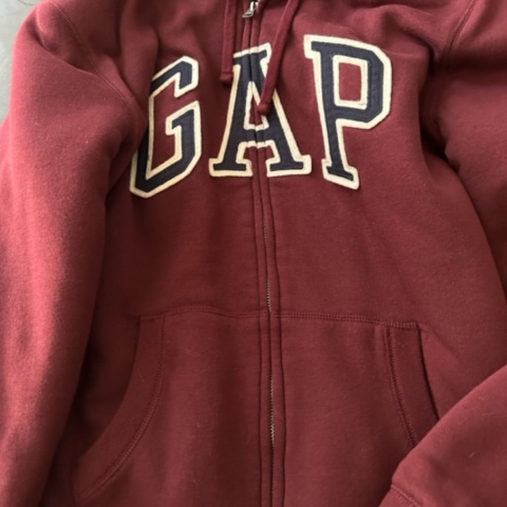 Mens Maroon and Blue Sherpa Lined Hoodie